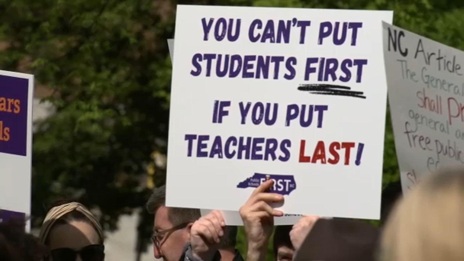 Educators rally outside NC General Assembly following Leandro decision