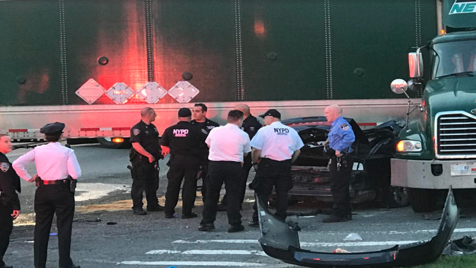 2 critically injured in collision between car and tractortrailer in