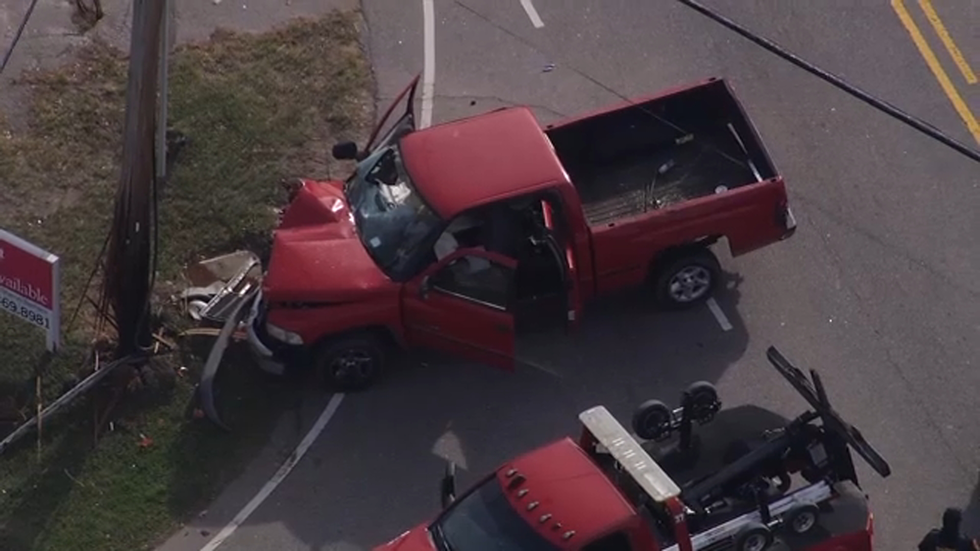 Two people in this truck that crashed in Wake Forest were taken into custody.