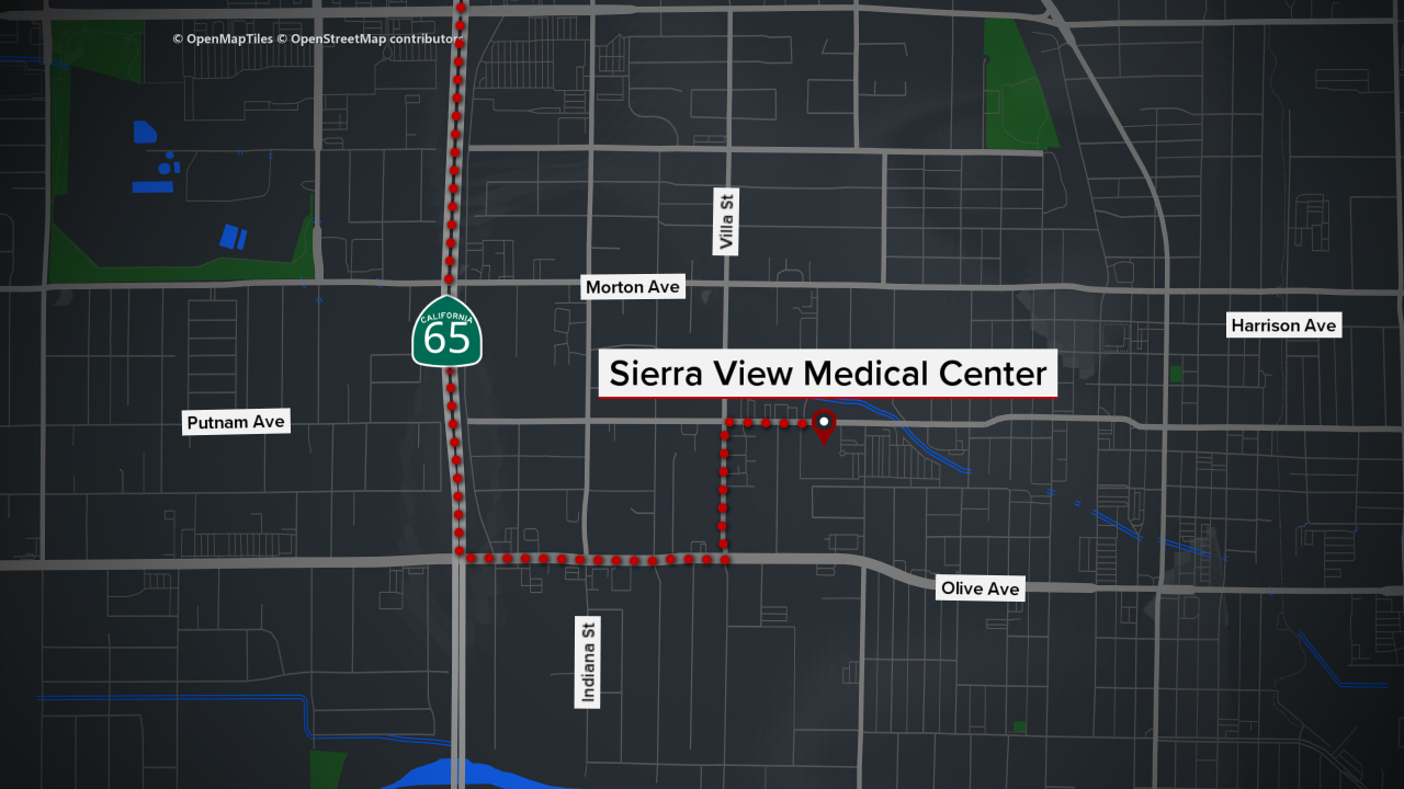 The detective's body was transported from Sierra View Medical Center in Porterville to the Tulare County Coroner's Office in Tulare, a distance of roughly 25 miles.