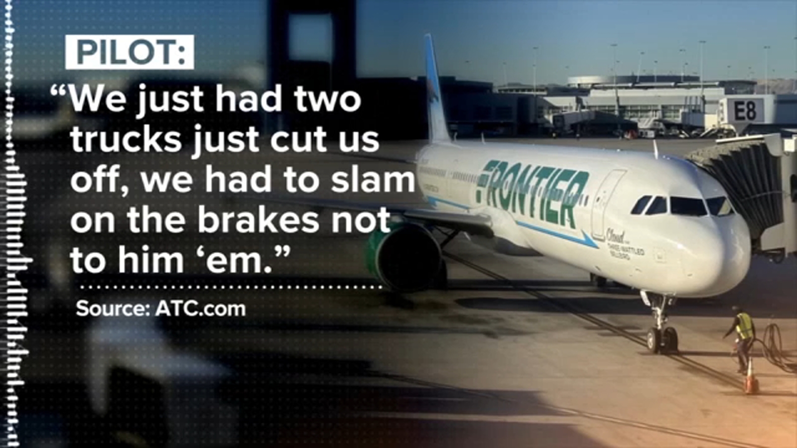 Frontier Airlines plane and 2 trucks nearly collide at LAX