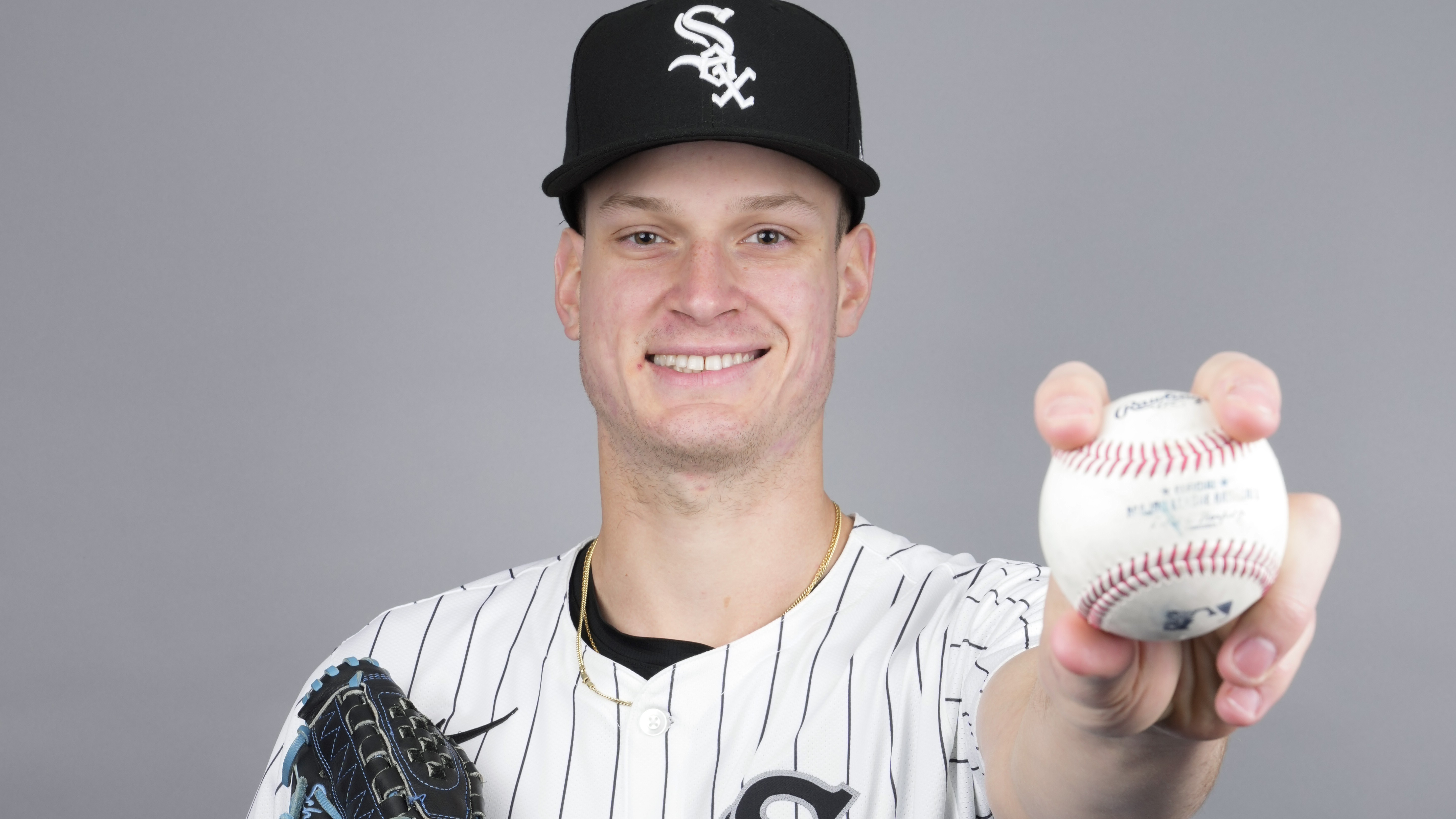 This is a photo of pitcher Noah Schultz of the Chicago White Sox baseball team, taken Thursday, Feb. 20, 2025.