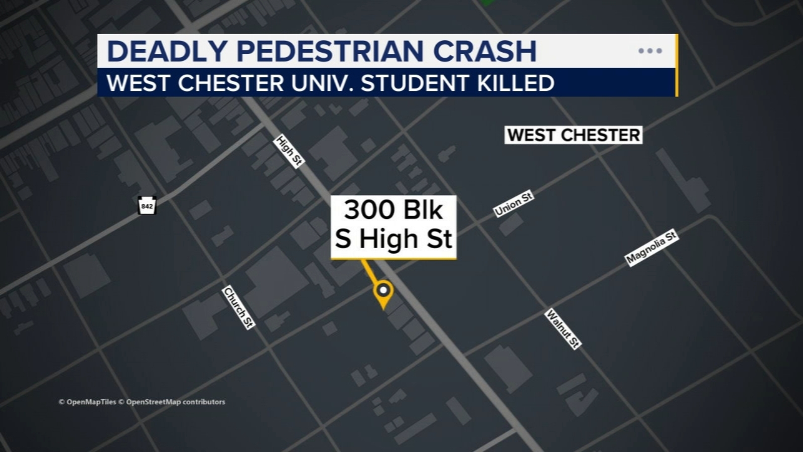 West Chester University student hit, killed by vehicle