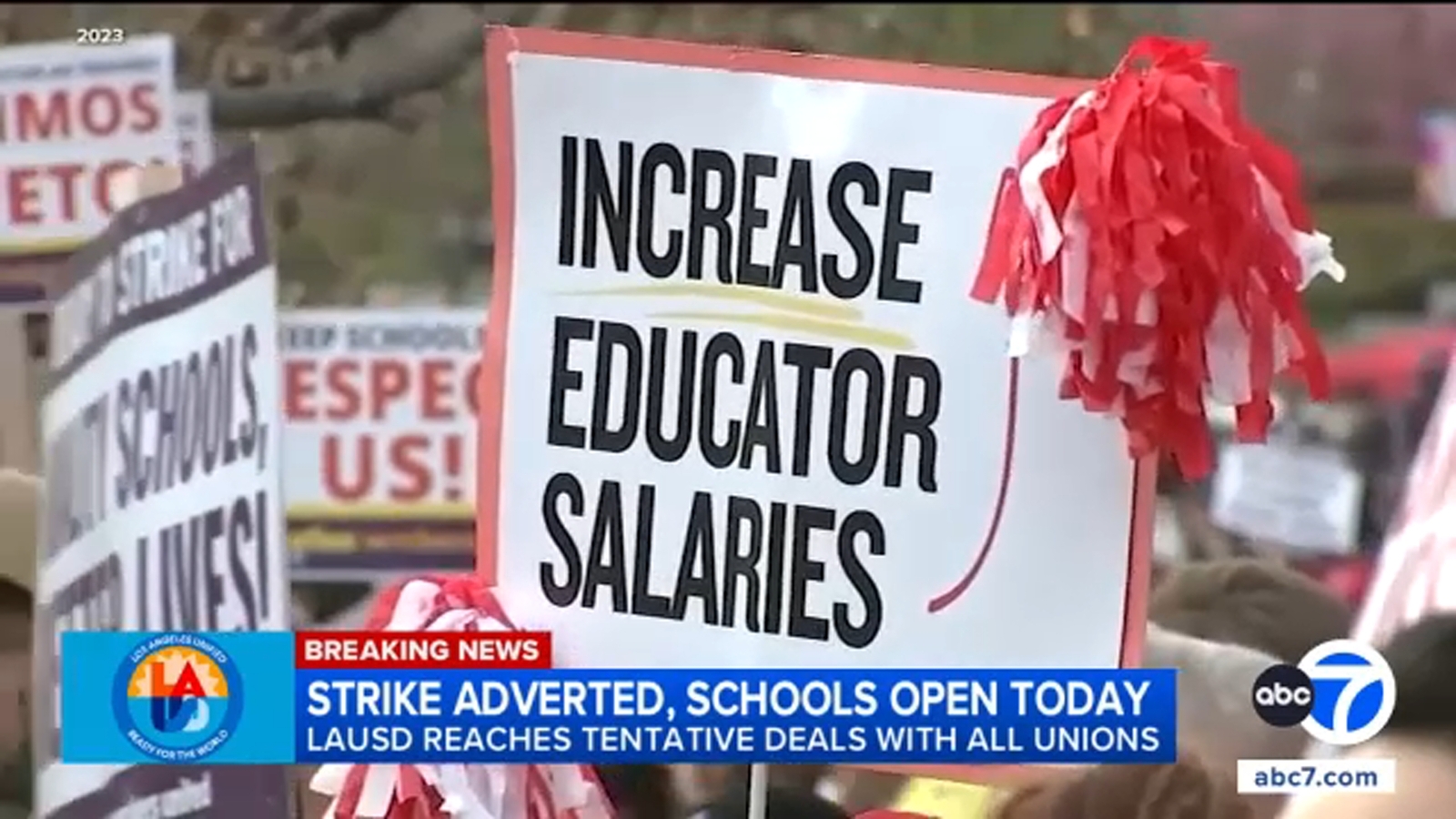 LAUSD strike averted: Tentative deal reached with SEIU Local 99, schools to open Tuesday LAUSD strike averted: Tentative deal reached with SEIU Local 99, schools to open Tuesday