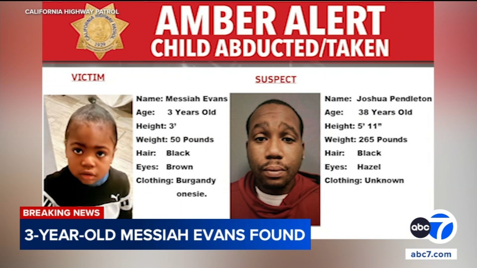 Amber Alert canceled: Missing 3-year-old boy found after allegedly ...