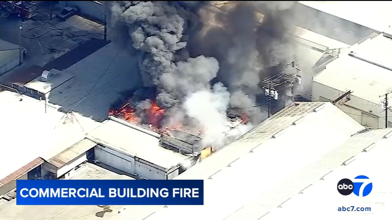 Fire rips through Compton commercial building that houses magnesium products company