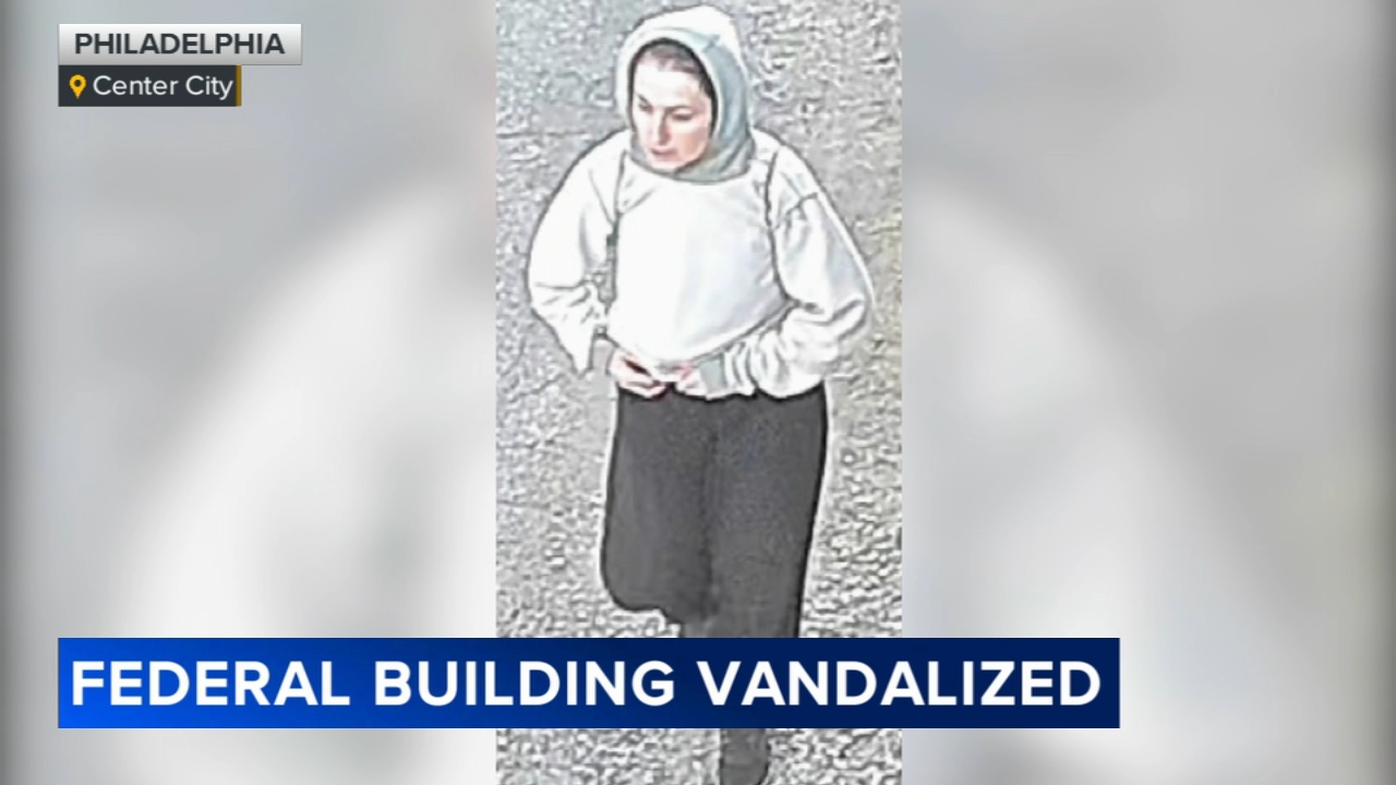 Federal building vandalized in Center City Philadelphia; suspect sought