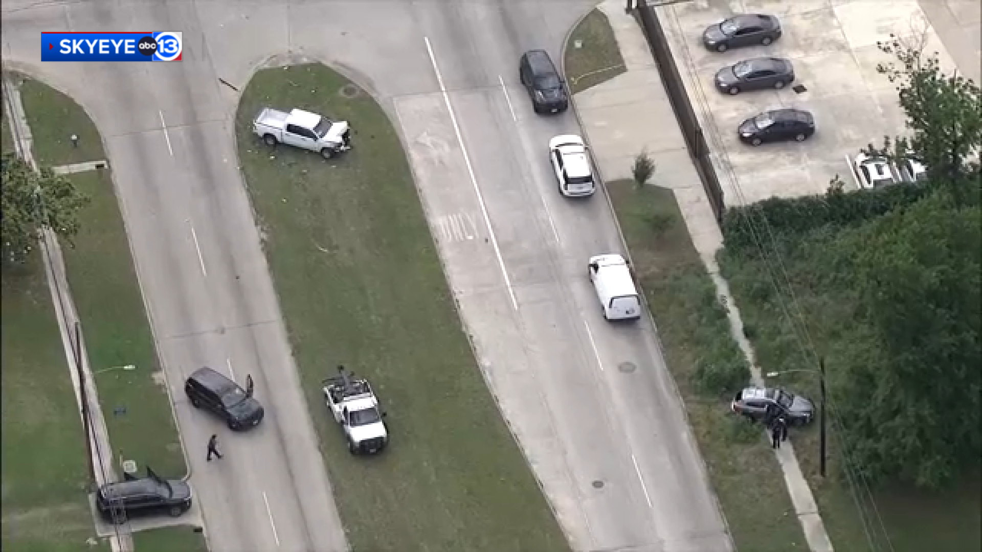 SkyEye was over the scene on Wednesday, showing the aftermath of the deadly crash in north Houston.