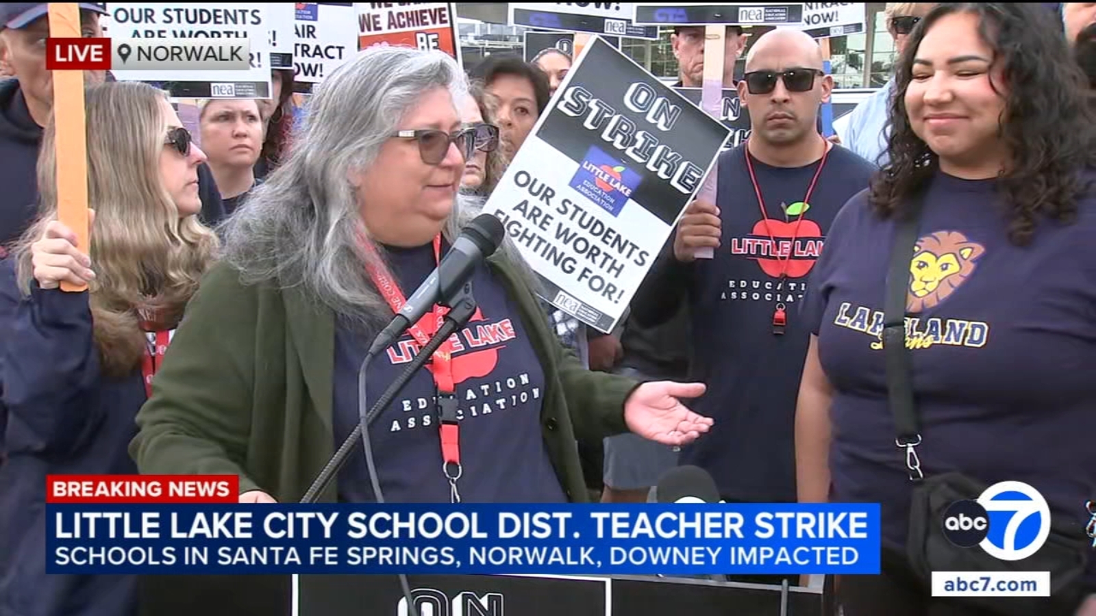 Teachers go on strike in school district with campuses in Santa Fe Springs, Downey and Norwalk