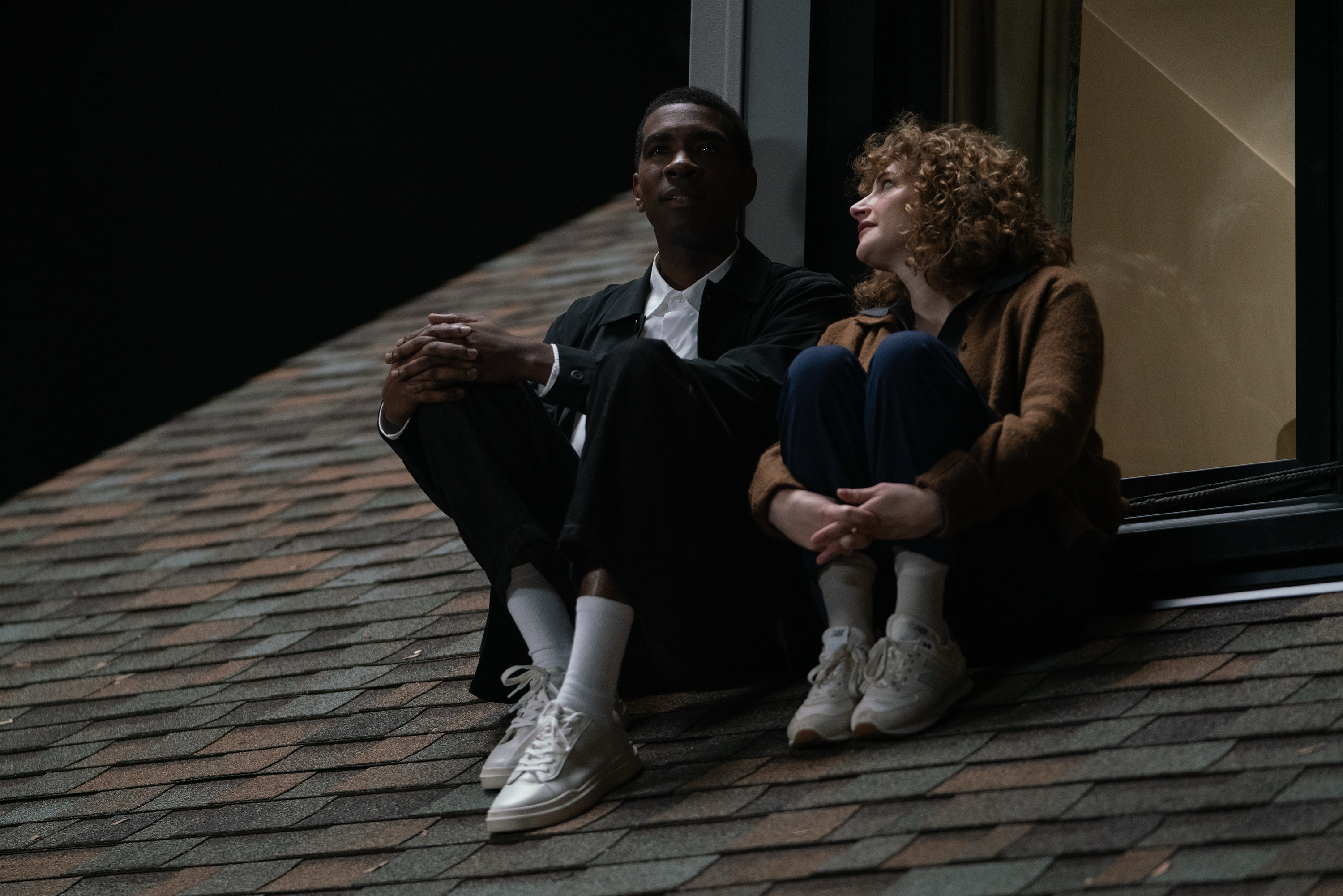 L-R: Gary Richardson and Jo Firestone on set of "Never Change!"