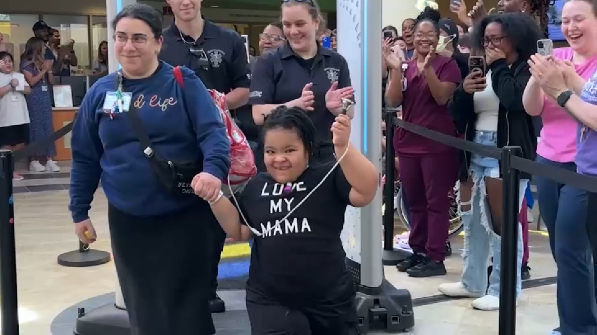 Young patient marks hospital discharge with special ceremony