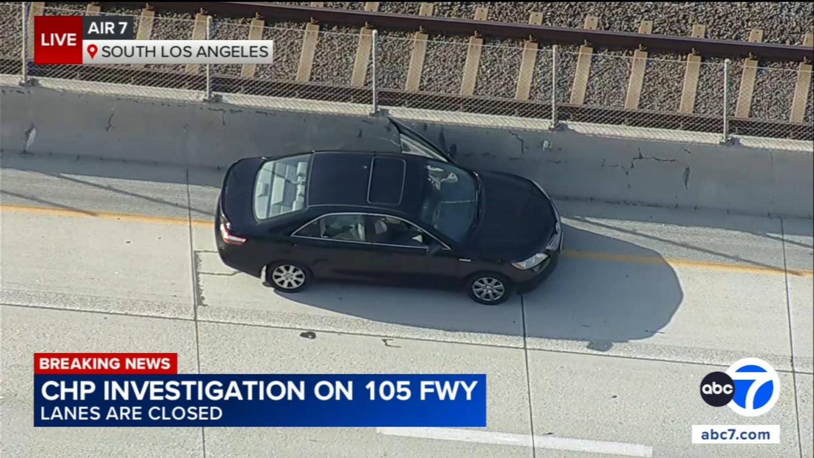 Driver found with gunshot wound on 105 Freeway in South LA - ABC7 Los ...