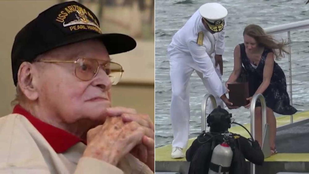 USS Arizona survivor rejoins shipmates, interred aboard ship