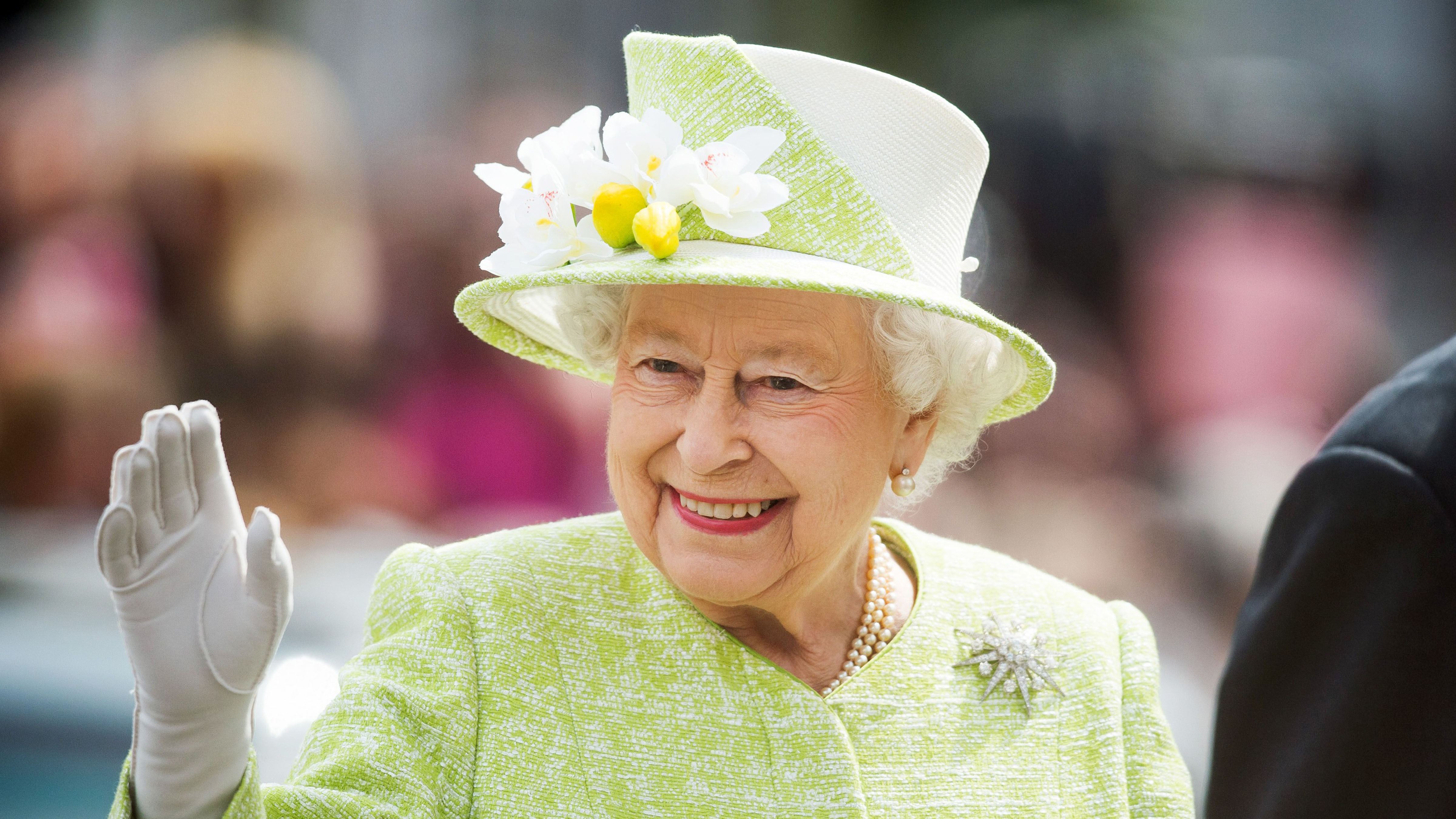 Queen Elizabeth II waves during a walk about around Windsor on her 90th Birthday on April 21, 2016 in Windsor, England. 
