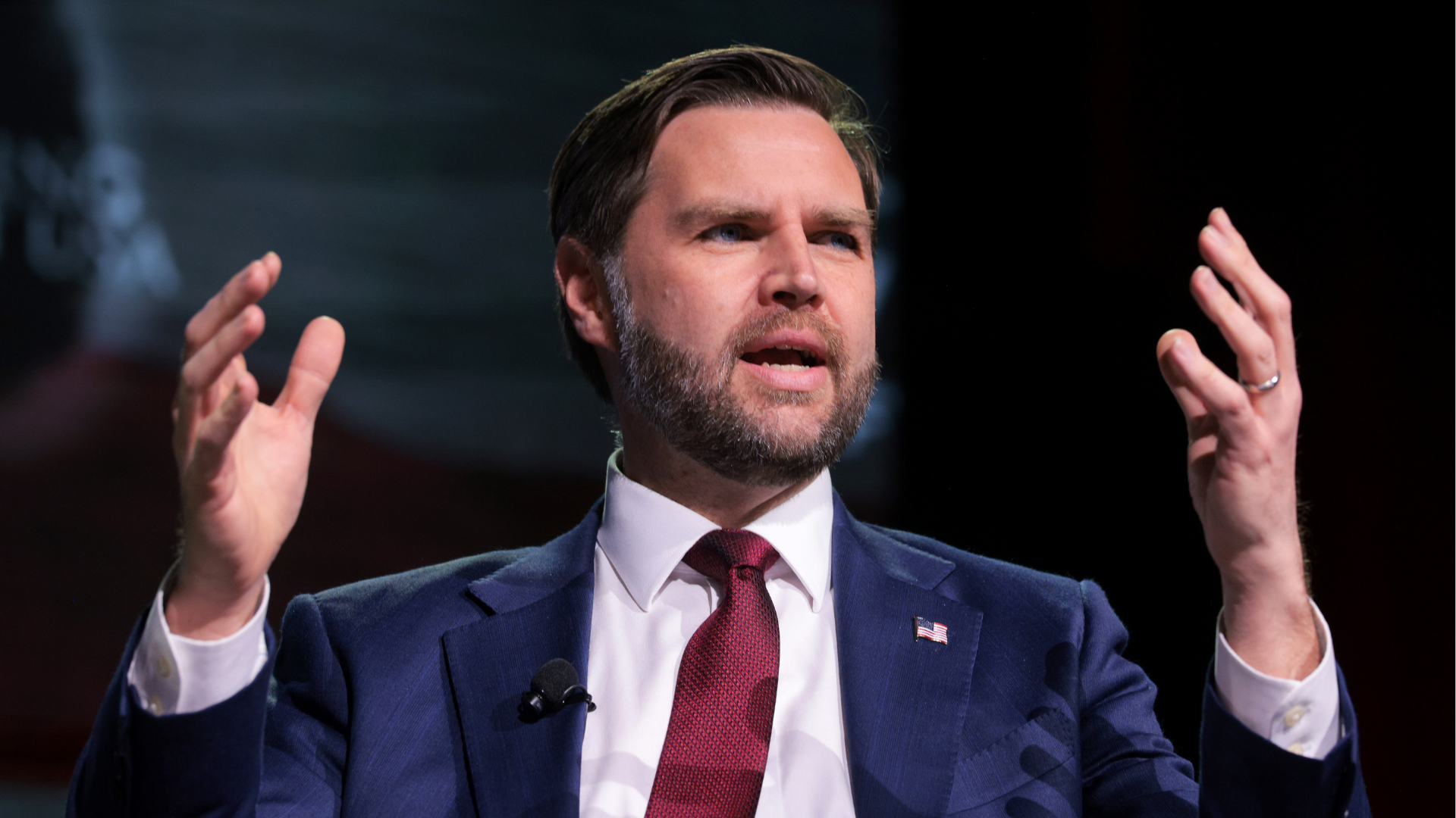 Vice President JD Vance speaks during a Turning Point USA event at Akins Ford Arena at the Classic Center in Athens, Ga., Tuesday, April 14, 2026.