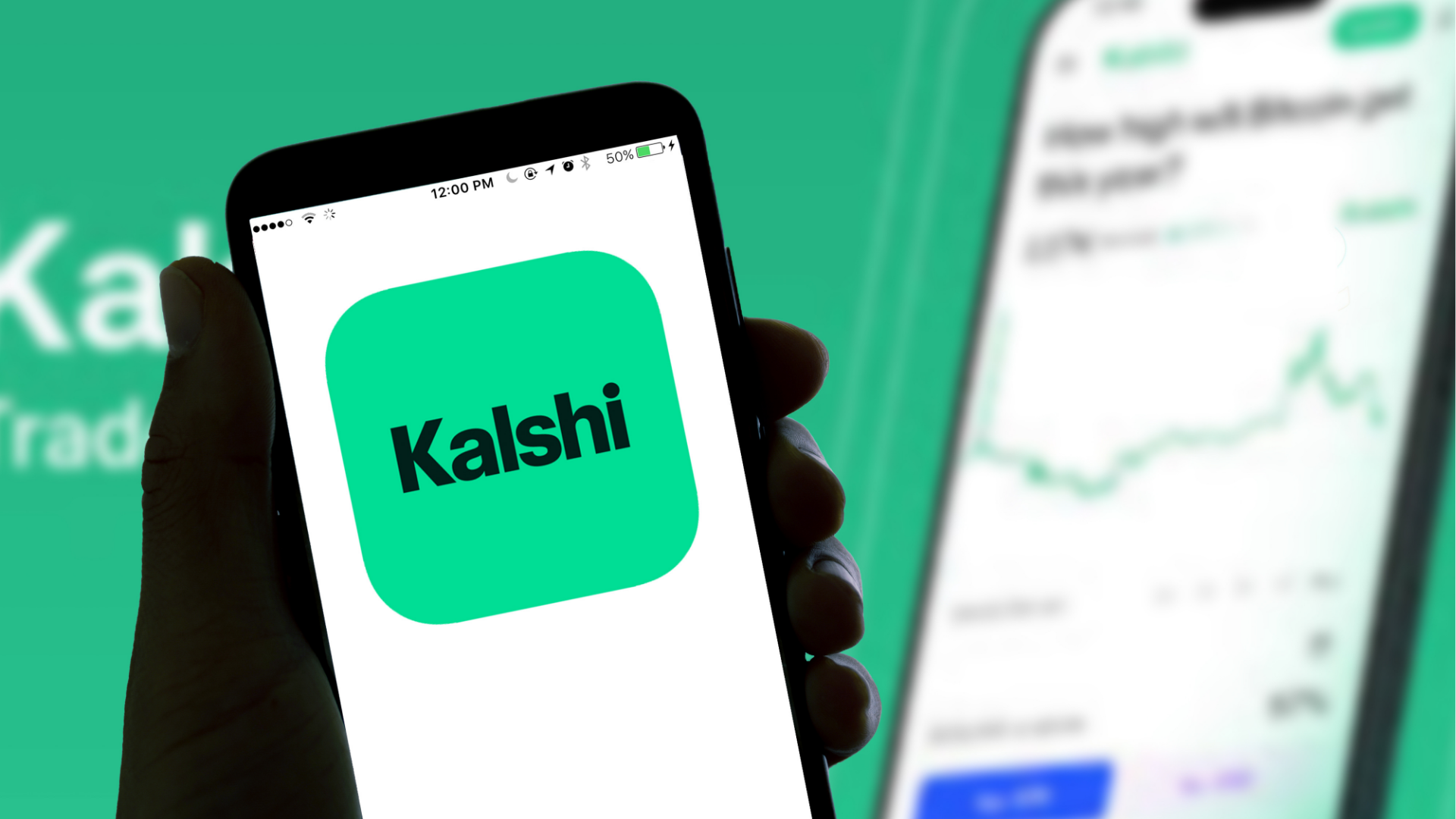 In this photo illustration, the Kalshi online betting app logo is seen displayed on a smartphone screen