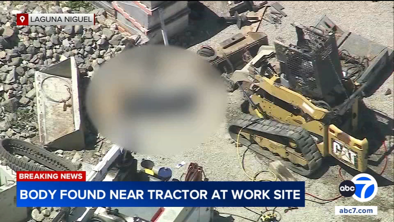 Person found dead near tractor at work site in Laguna Niguel