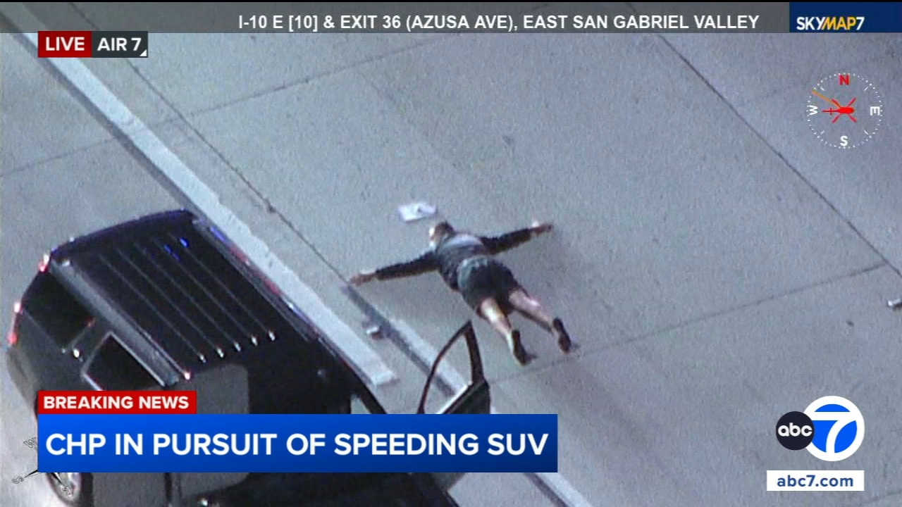 High-speed SUV chase ends in arrest on 10 Freeway