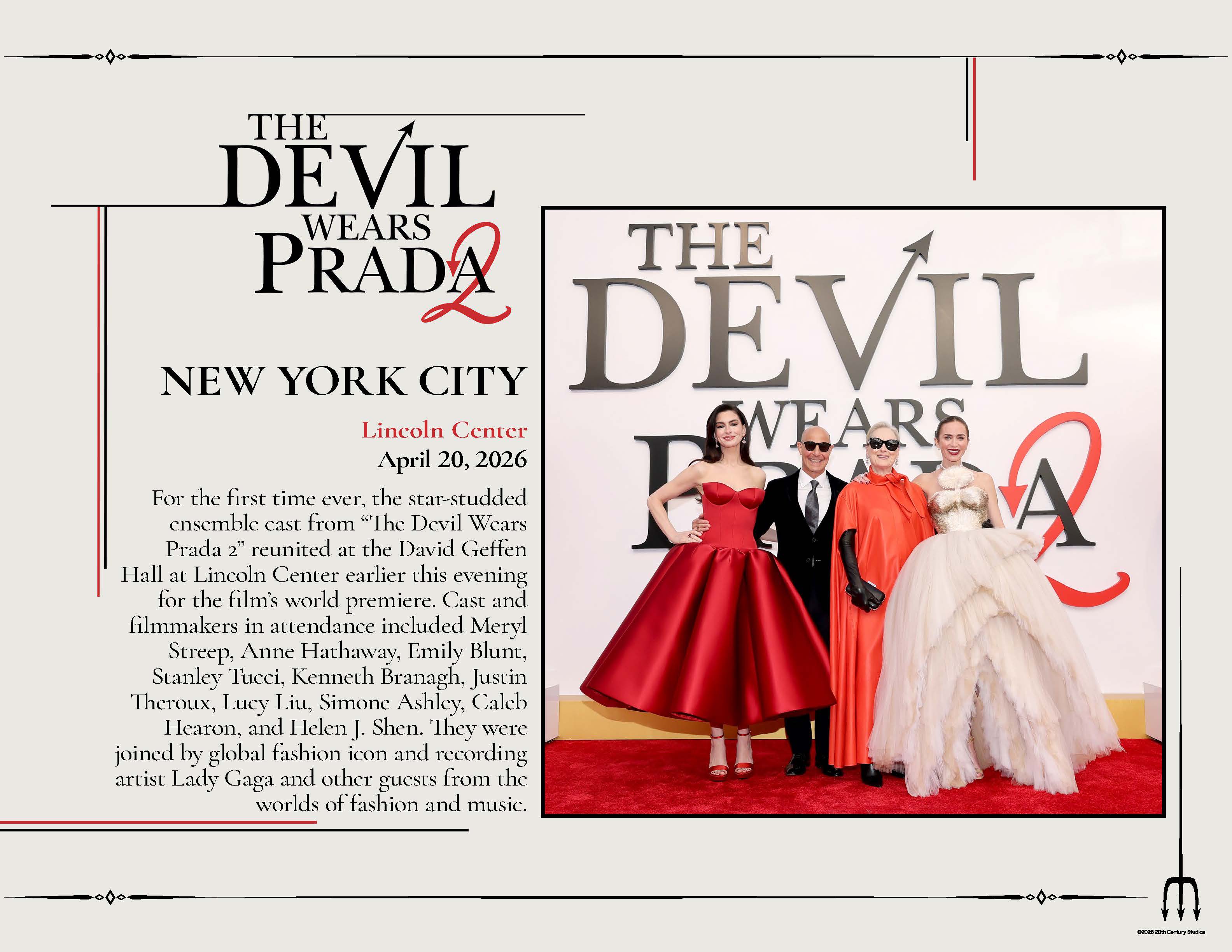 First page of "The Devil Wears Prada 2" New York City lookbook