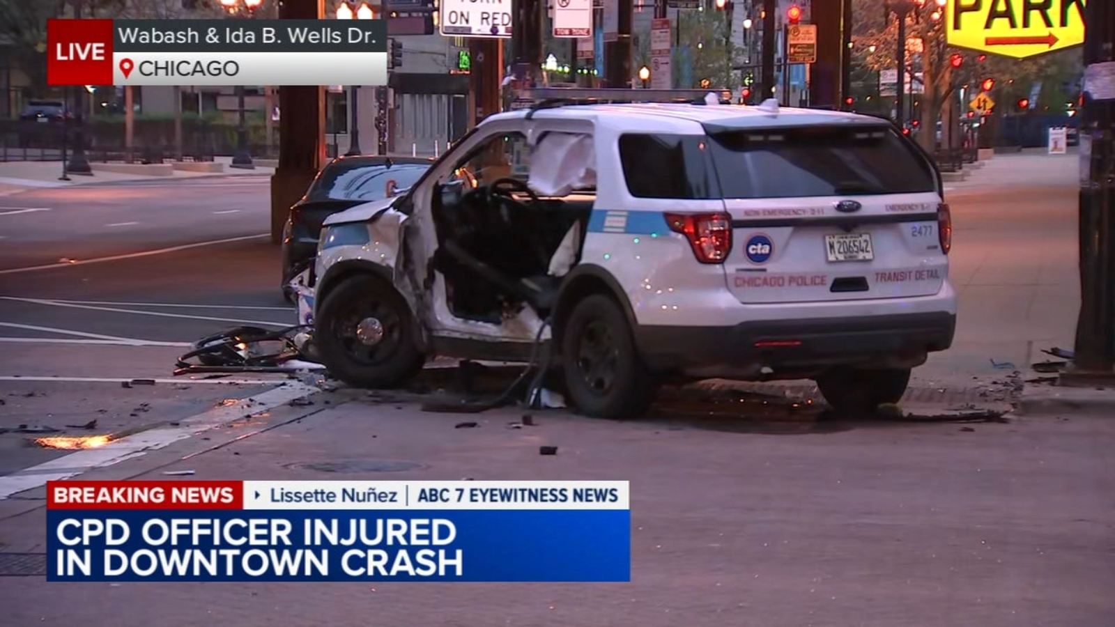 Chicago police officer hospitalized after serious crash in the Loop