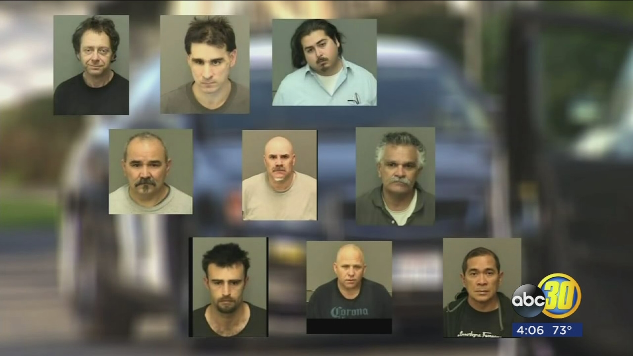10 men were arrested for child sex crimes in Merced, 1 facing charges for trafficking 14-year-old