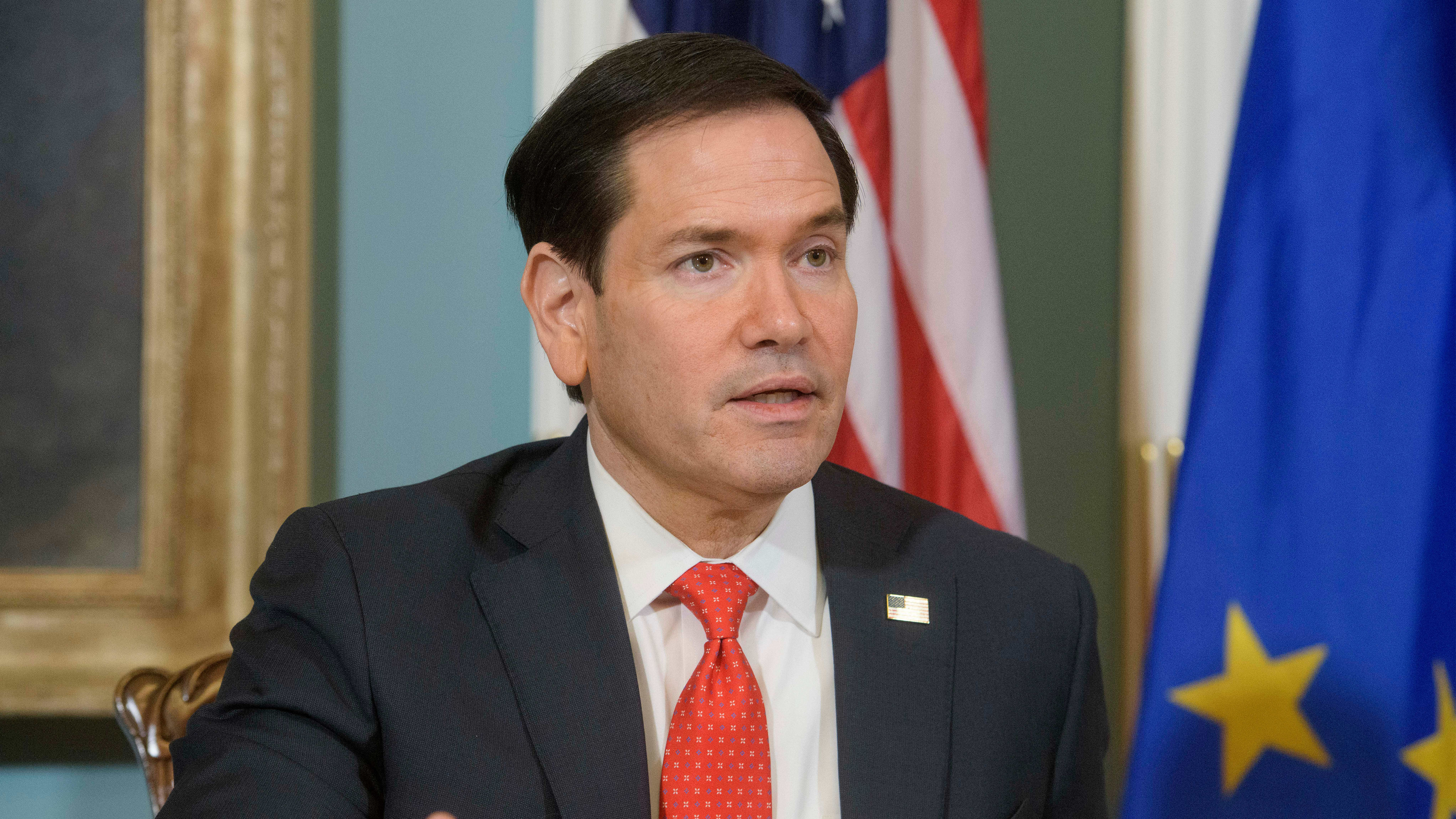 Secretary of State Marco Rubio, speaks during a Memorandum of Understanding signing ceremony Friday, April 24, 2026.