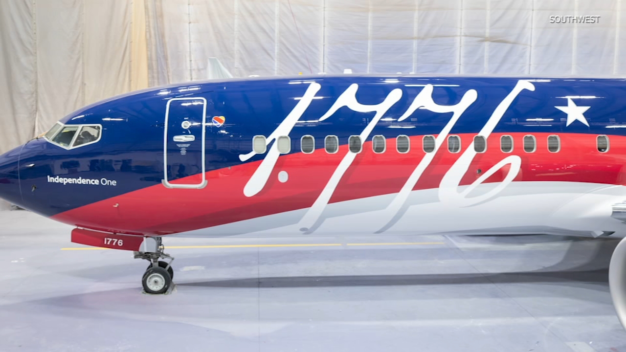 Southwest Airlines has unveiled a plane with a new paint job in honor of America’s 250th anniversary.