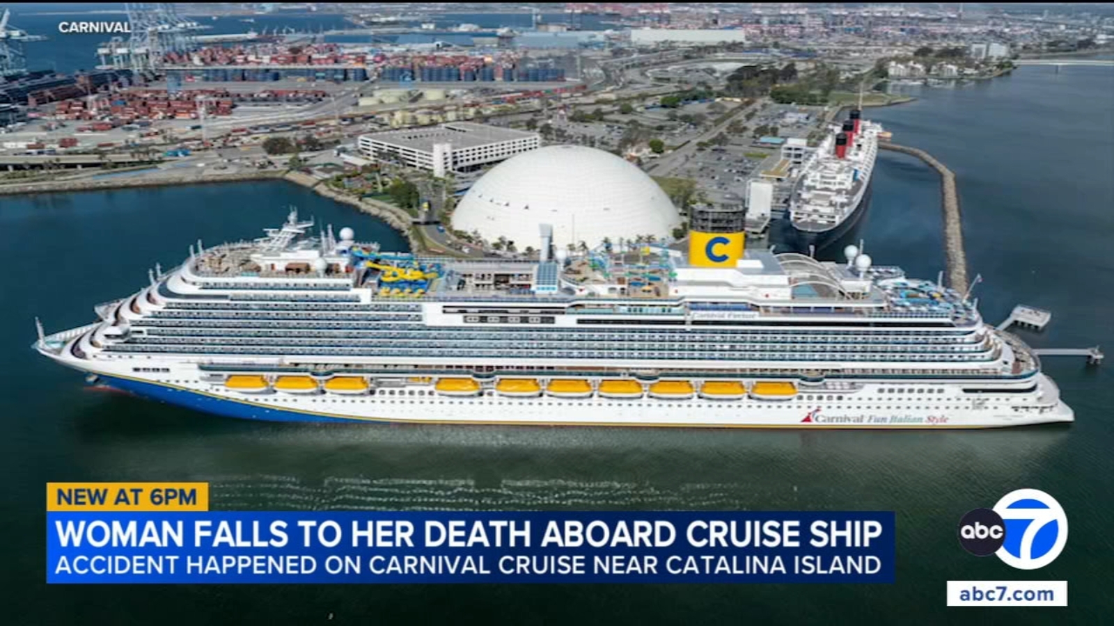 Woman falls to her death aboard Carnival cruise ship traveling from California to Mexico