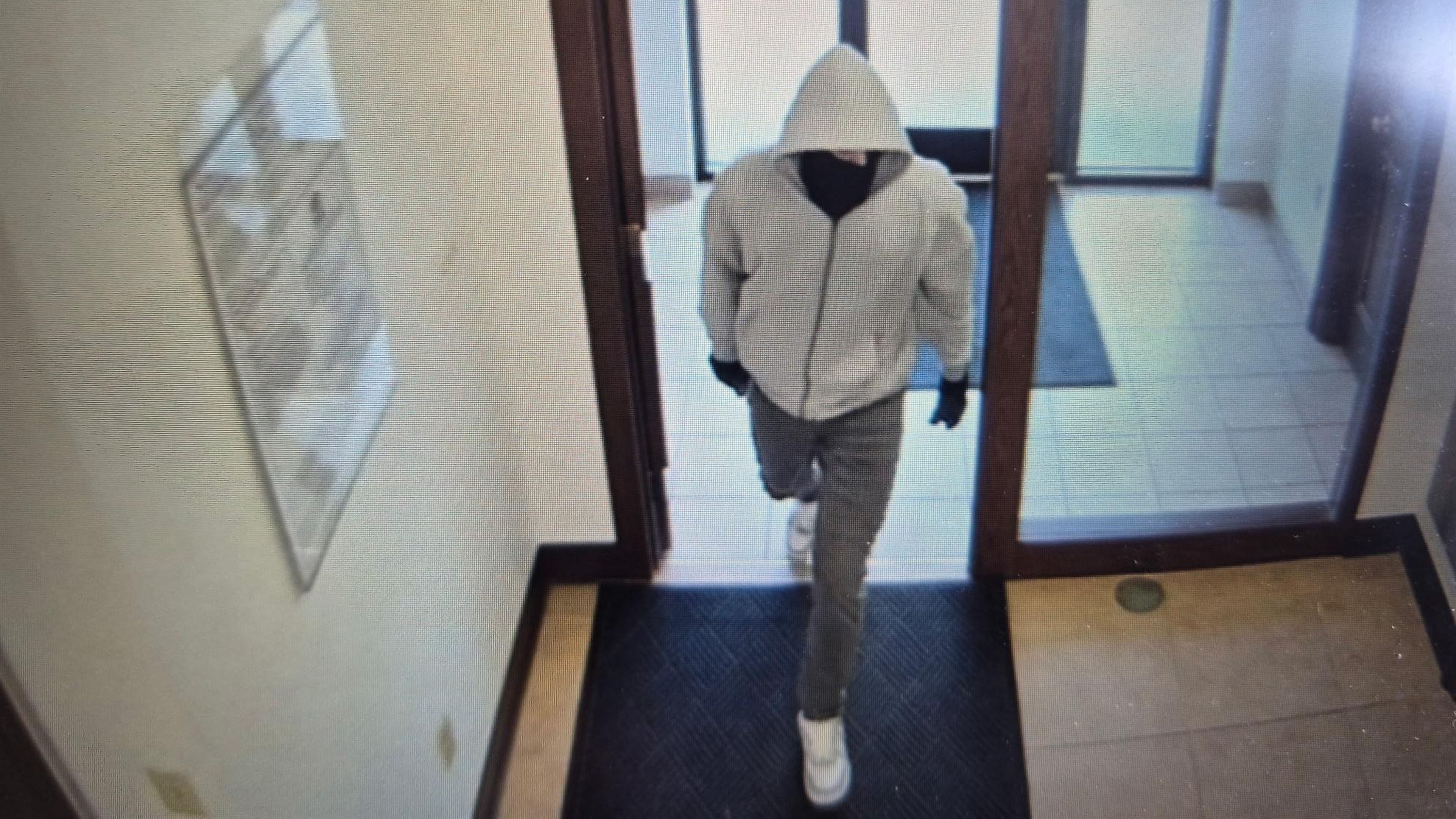 This image released by Kentucky State Police shows a suspect in a fatal bank robbery at a U.S. Bank in Berea, Ky., Thursday, April 30, 2026. 