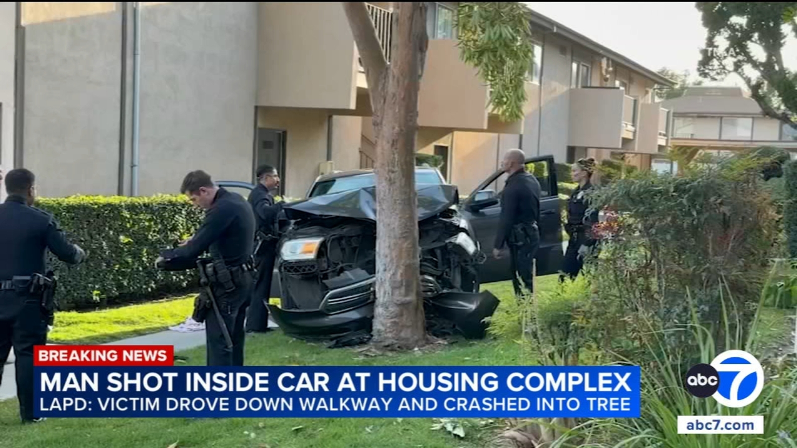 Man shot inside car at apartment complex in Granada Hills