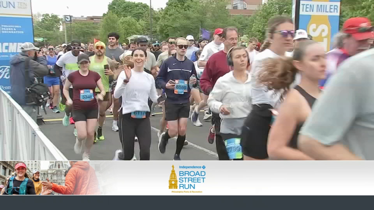 Action News’ Caroline Goggin takes part in the Independence Blue Cross Broad Street Run