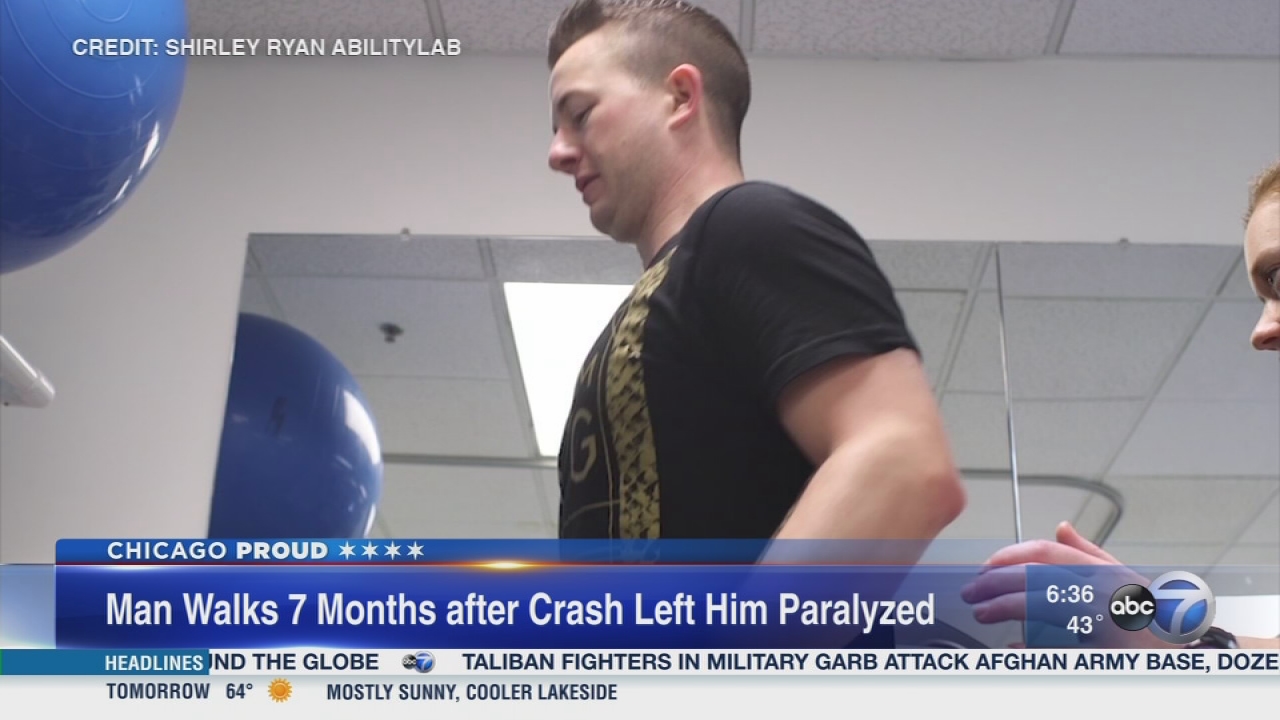 Rochelle man walks 7 months after crash left him paralyzed
