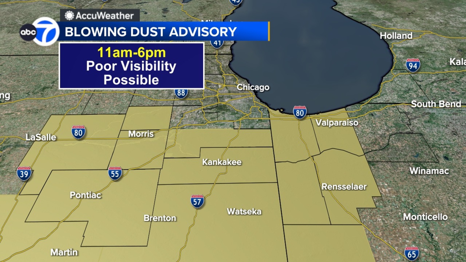 Chicago weather: Blowing Dust Advisory issued for parts of area Monday