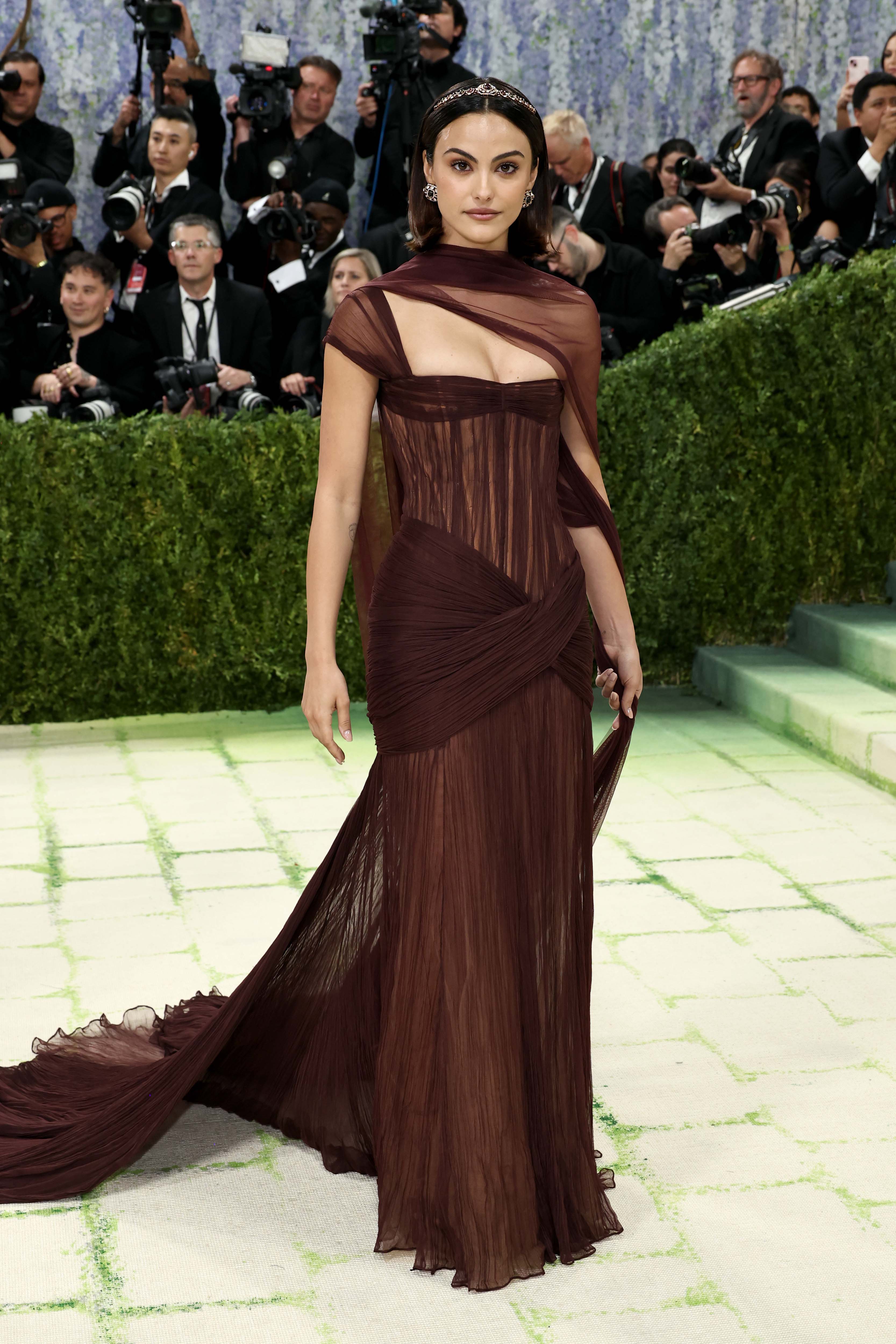 Camila Mendes attends the 2026 Met Gala celebrating "Costume Art" at the Metropolitan Museum of Art on May 4, 2026 in New York City. 