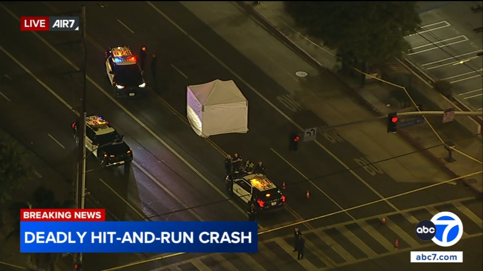 Person killed in hit-and-run crash at Van Nuys intersection