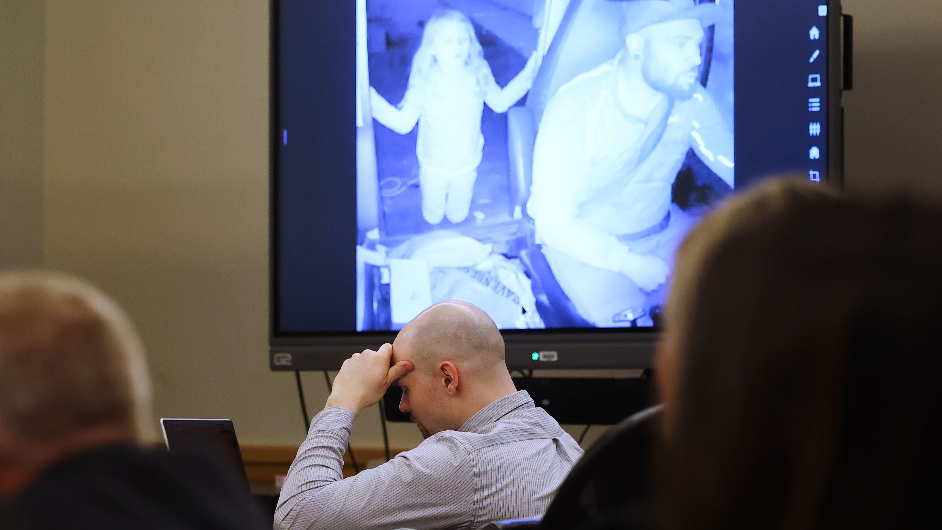 Tanner Horner reacts during testimony on Tuesday, April 7, 2026. Horner pleaded guilty to capital murder in the November 2022 strangulation killing of 7-year-old Athena Strand.
