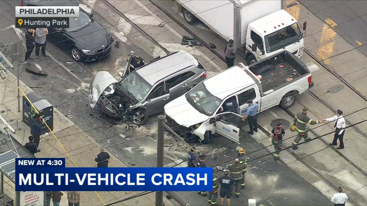 Philadelphia Water Dept. truck among multiple vehicles involved in Hunting Park crash