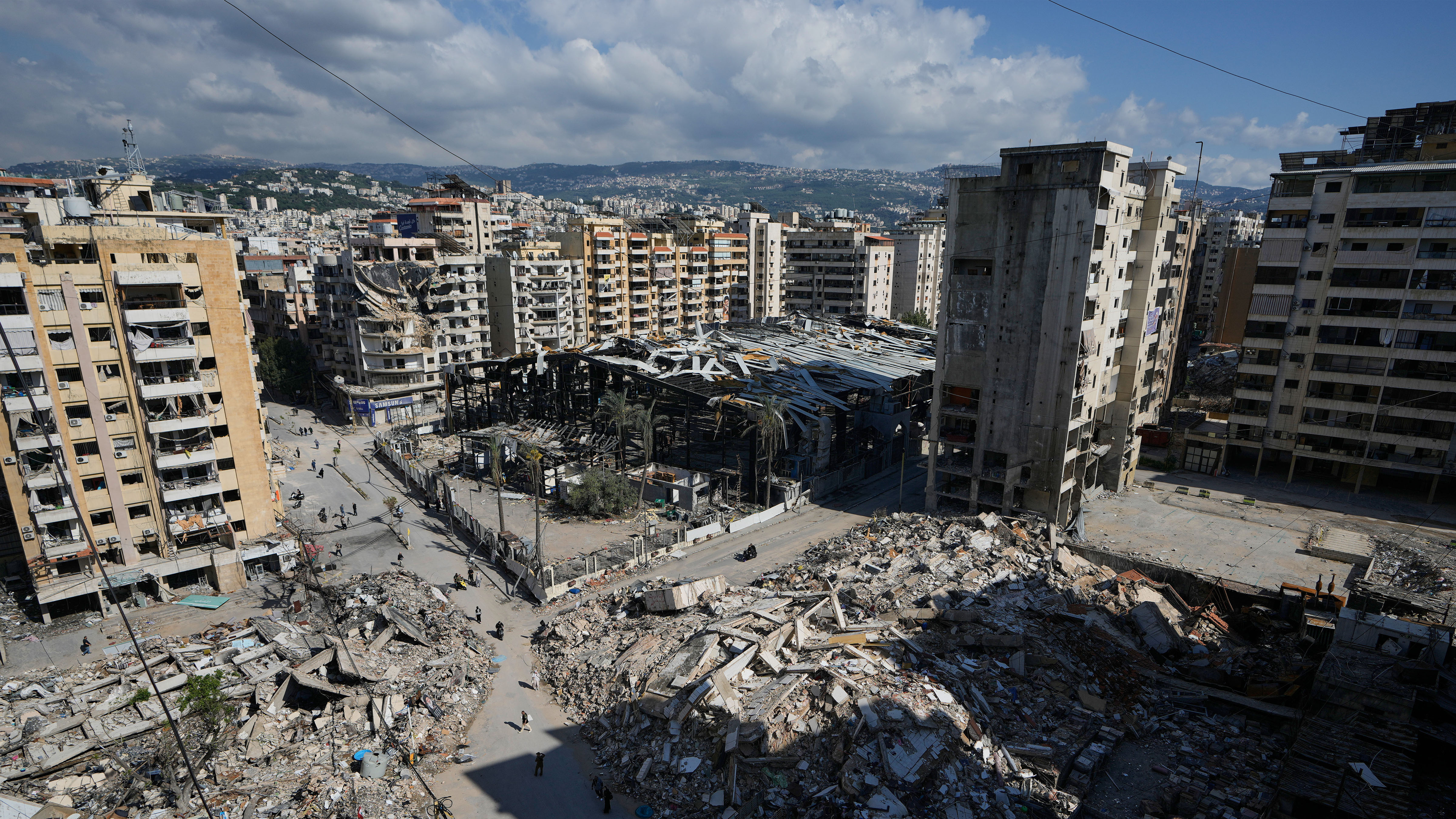 The Sayyed al-Shuhadaa complex is seen in Dahiyeh, Beirut's southern suburbs, Lebanon, Wednesday, May 6, 2026.