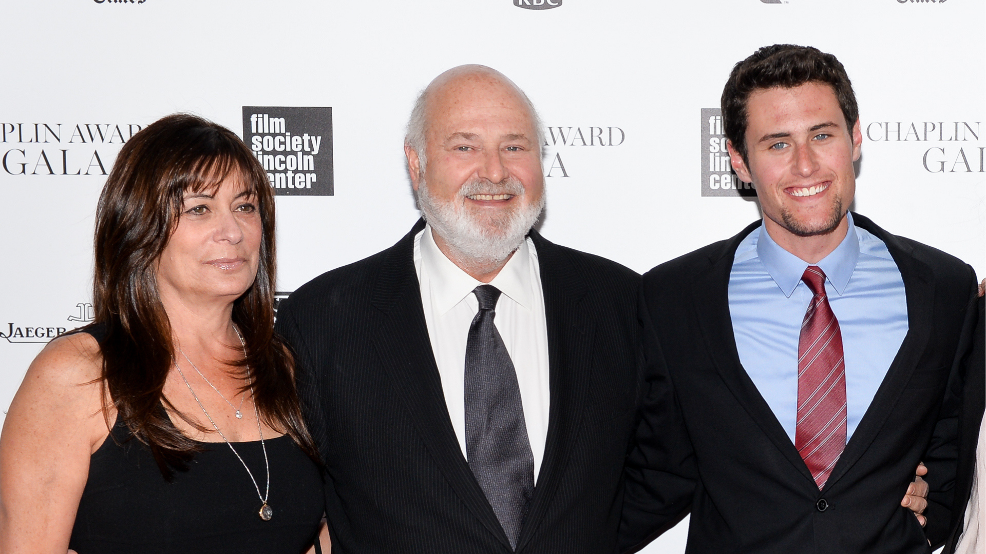 Rob Reiner, second from left, poses with his wife Michele and child Jake Reiner at the 41st Annual Chaplin Award Gala at Avery Fisher Hall on Monday, April 28, 2014 in New York.
