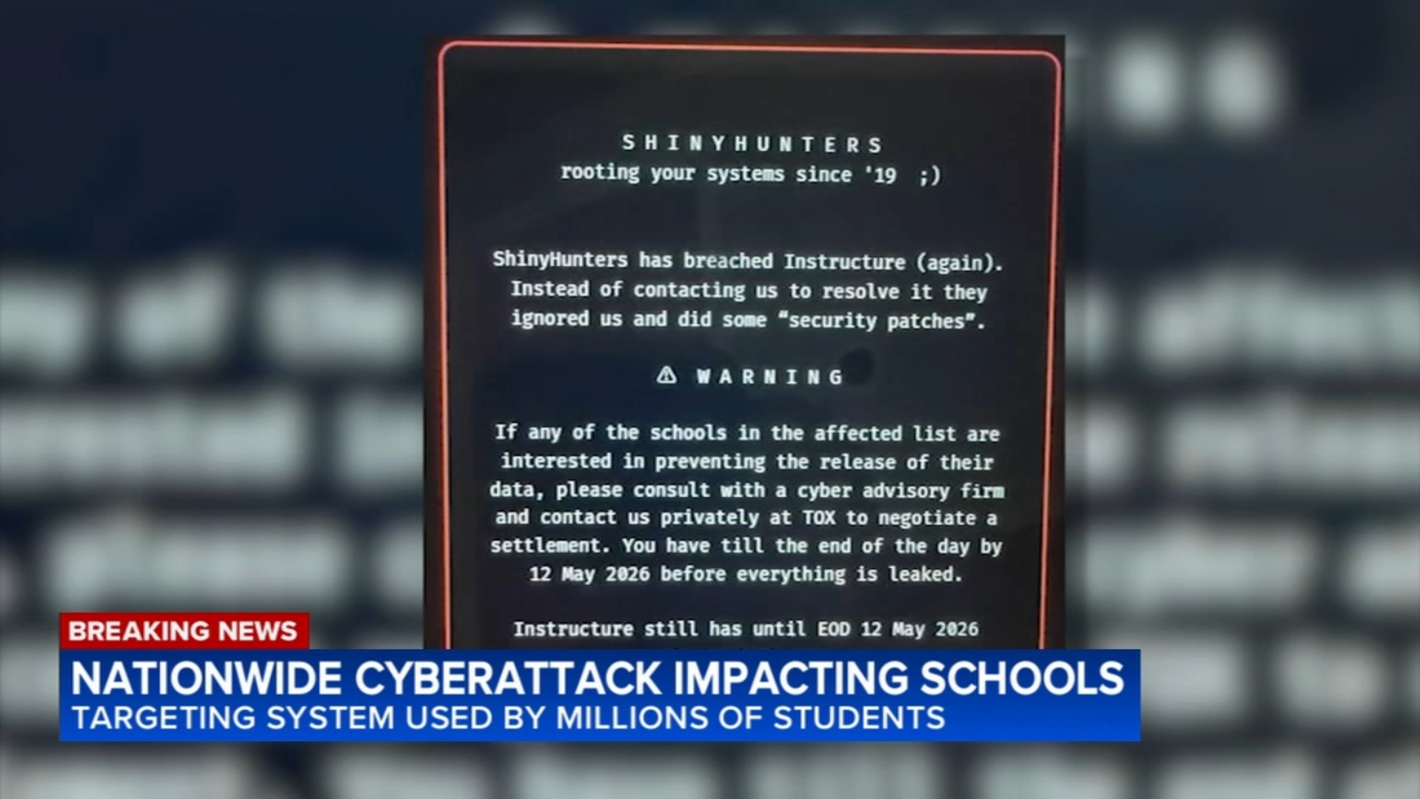 Data breach affects schools using Canvas; University of Illinois postpones final exams, assignments