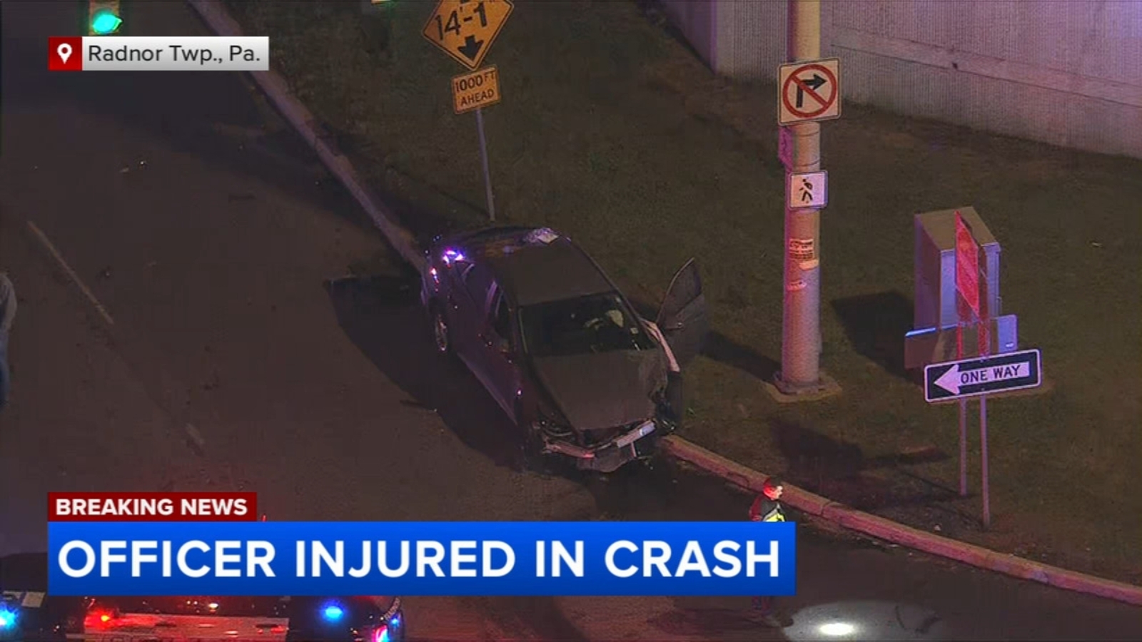 Officer collides with vehicle while responding to call in Radnor Twp.