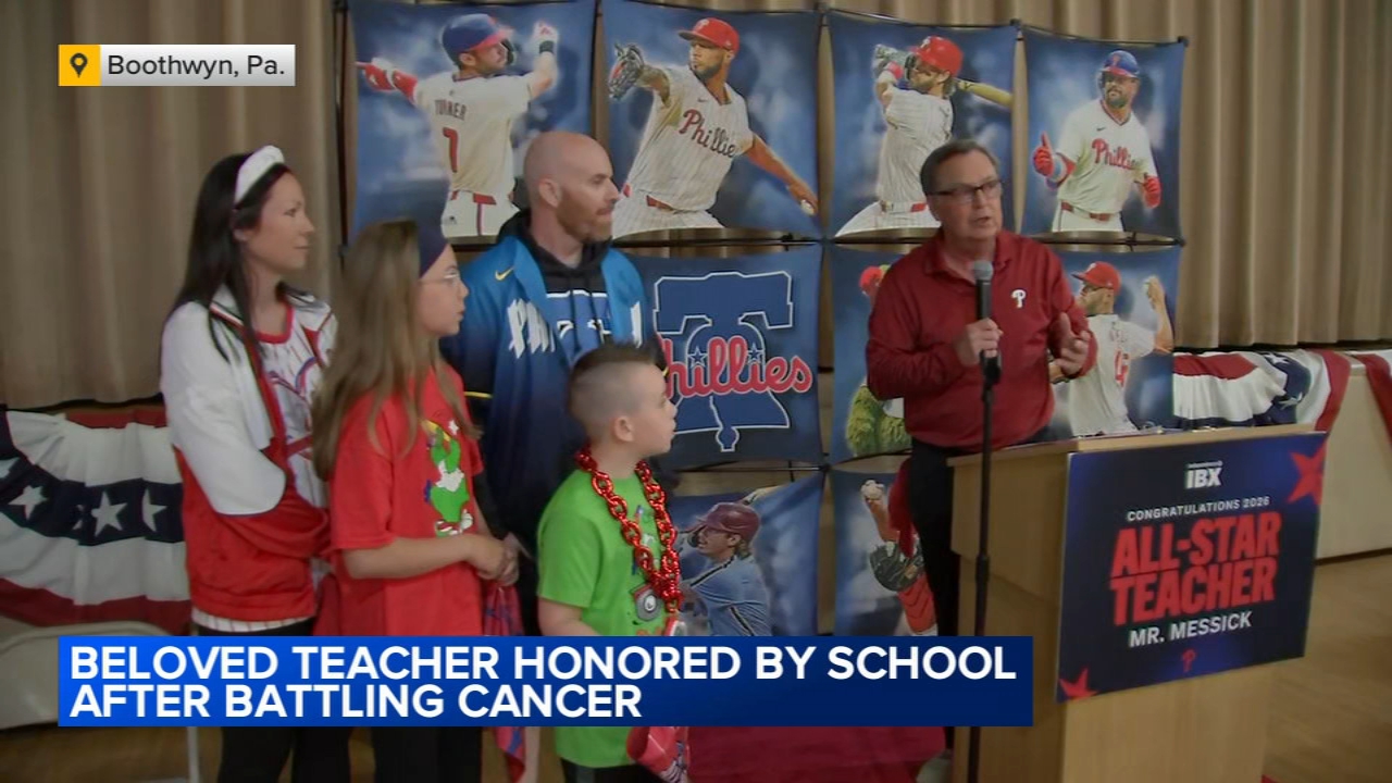 Phillies surprise teacher battling cancer with pep rally