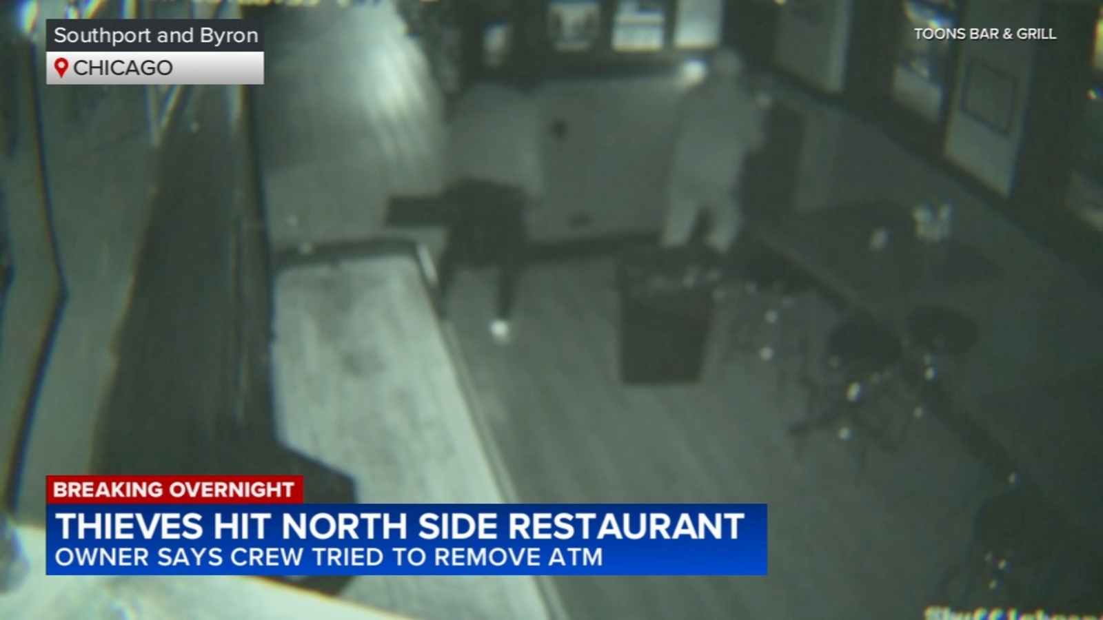 Thieves hit North Side restaurant in overnight Chicago crime: VideoVideo shows burglars attempt to take an ATM in ove...