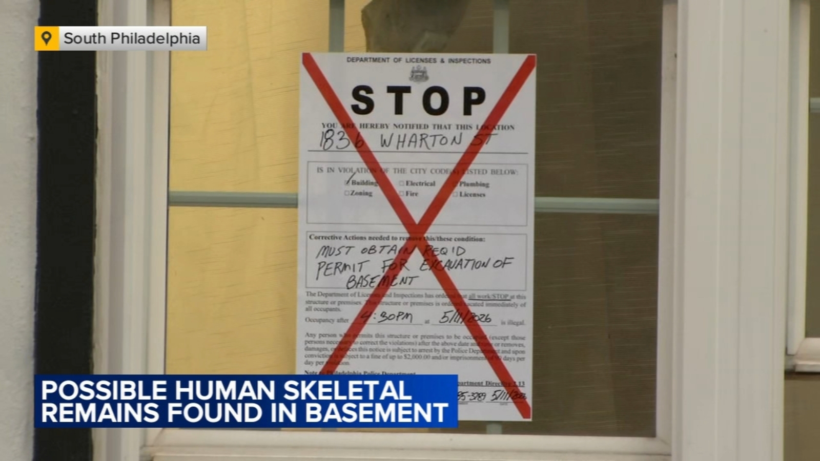 Remains found in South Philly basement were not human, officials say