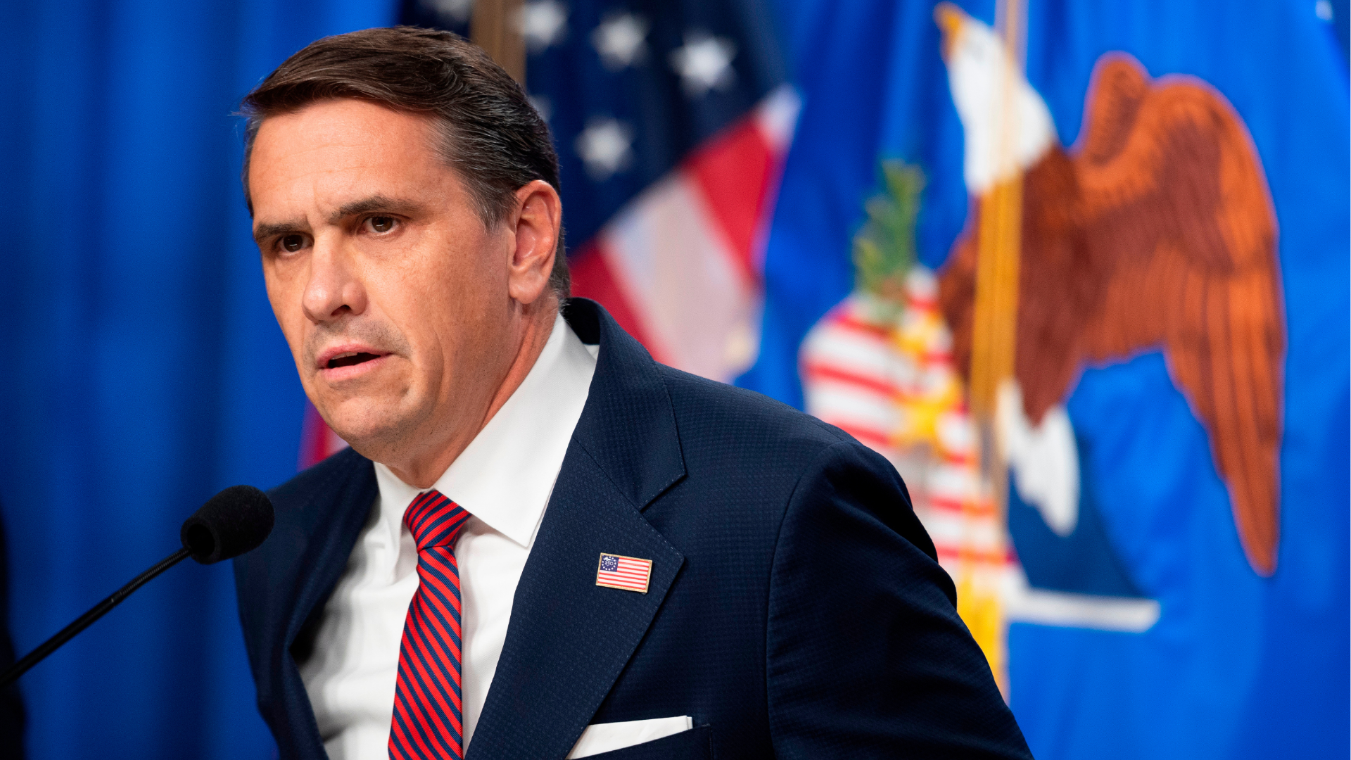 Acting Attorney General Todd Blanche announces that former FBI Director James Comey has been indicted, at the Justice Department in Washington, Tuesday, April 28, 2026.