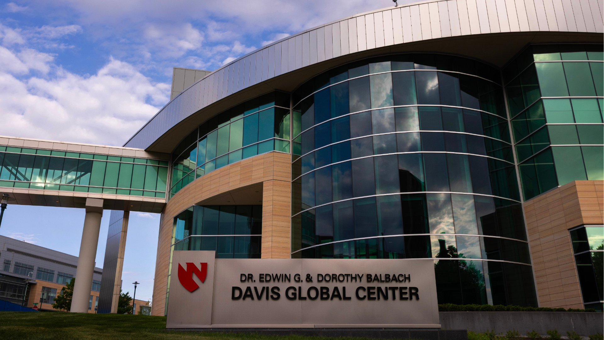 Nebraska Medicine's Davis Global Center is seen on Sunday, May 10,2026 in Omaha, Neb. where American passengers from the hantavirus-stricken cruise ship will quarantine.