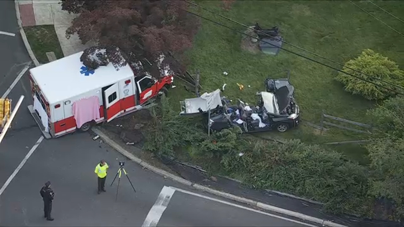 'It's a bad corner': 2 hurt in crash involving ambulance in Montco