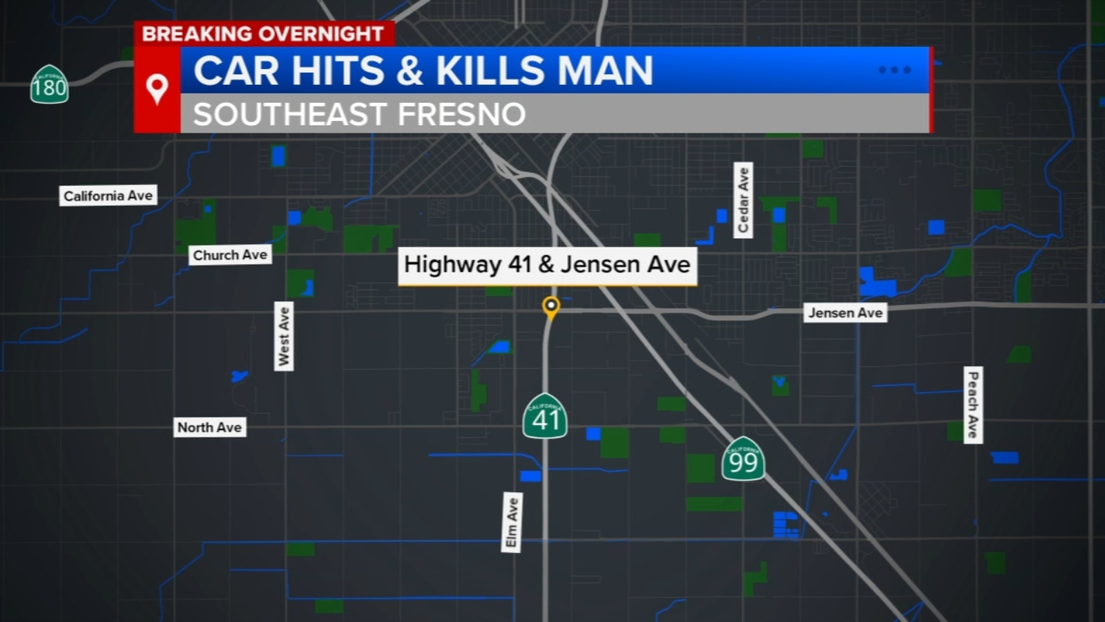 Pedestrian hit and killed by vehicle on Highway 41 in southwest Fresno ...