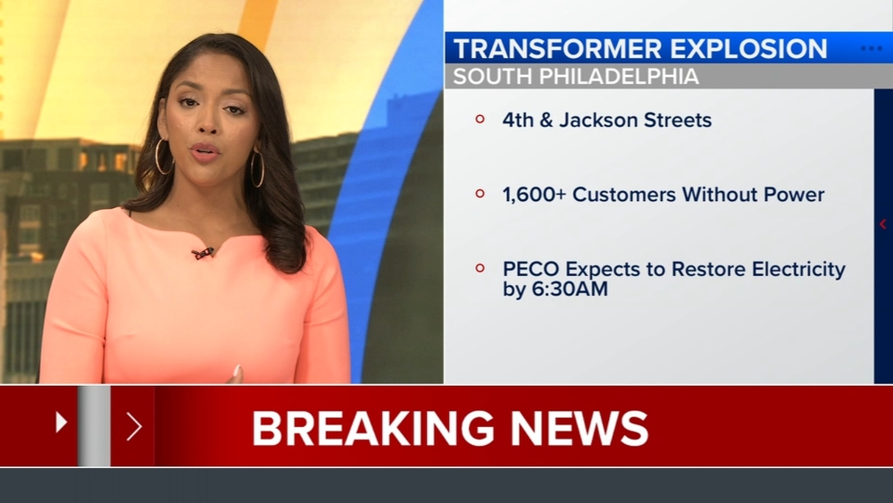 Transformer explosion knocks out power to some in South Philadelphia