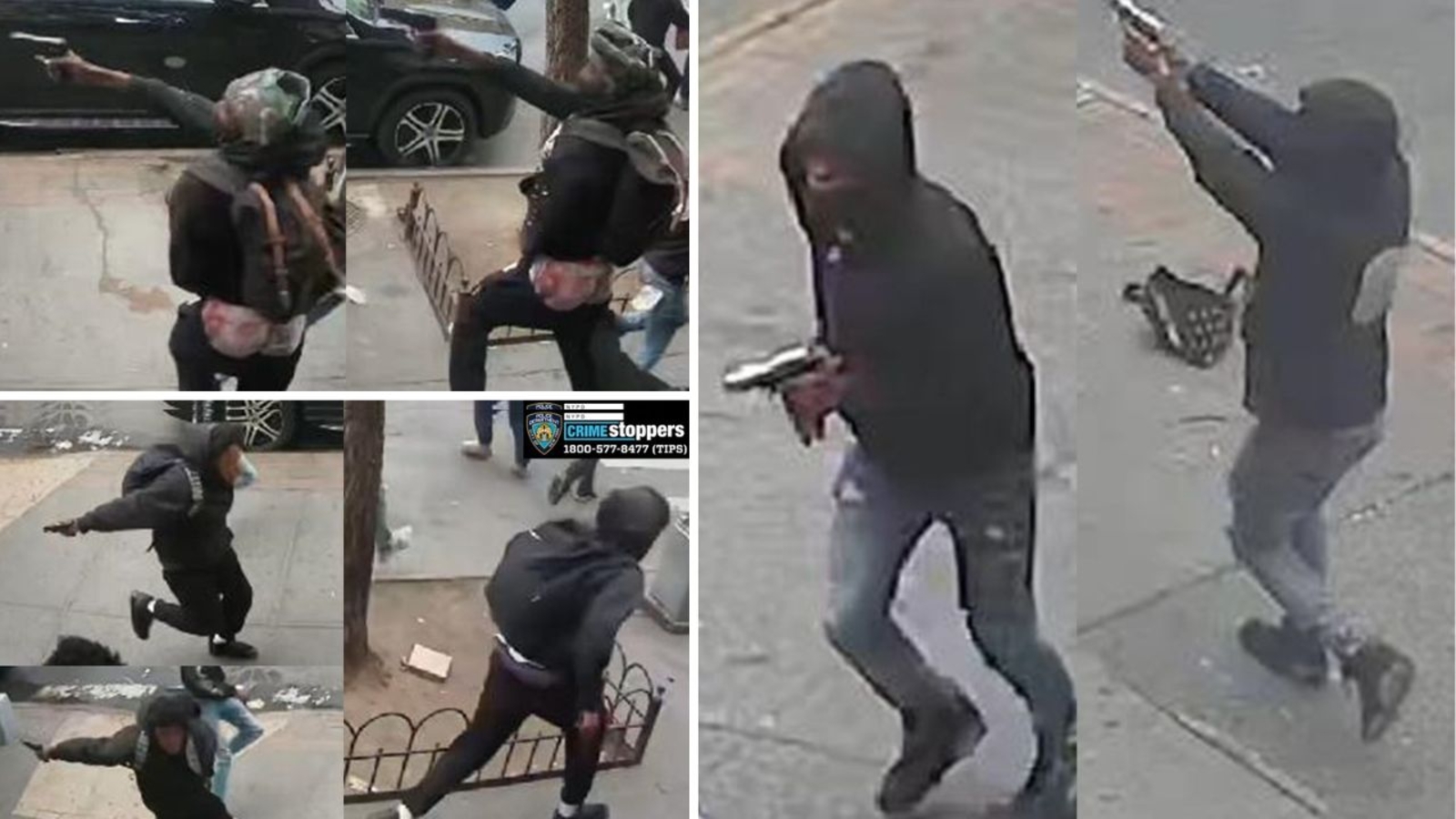 New surveillance of men wanted in shooting of 5-year-old girl in BronxPolice released surveillance pictures and video of the three men wanted in the shooting that injured a 5-year-old girl who was holding her mother's hand.